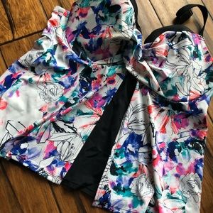 Swimsuits for all watercolor floral tankini top